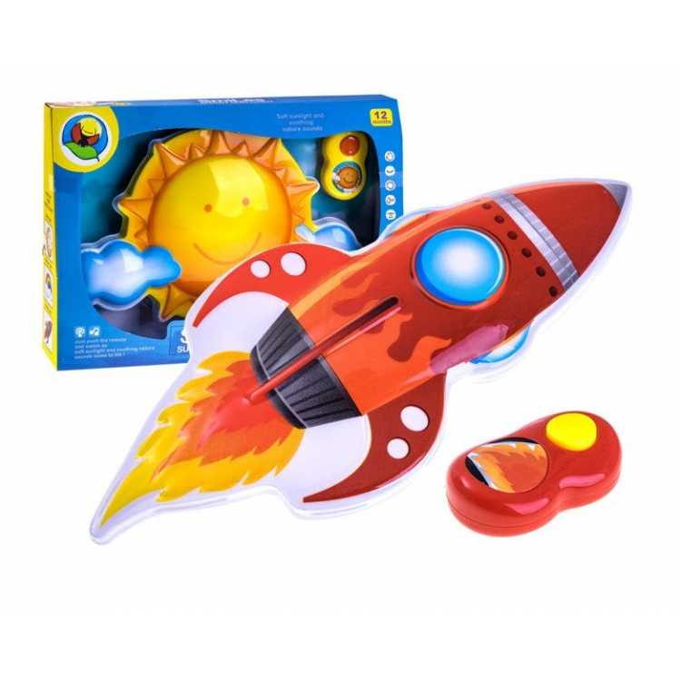 Detská nočná lampa so zvukmi raketa